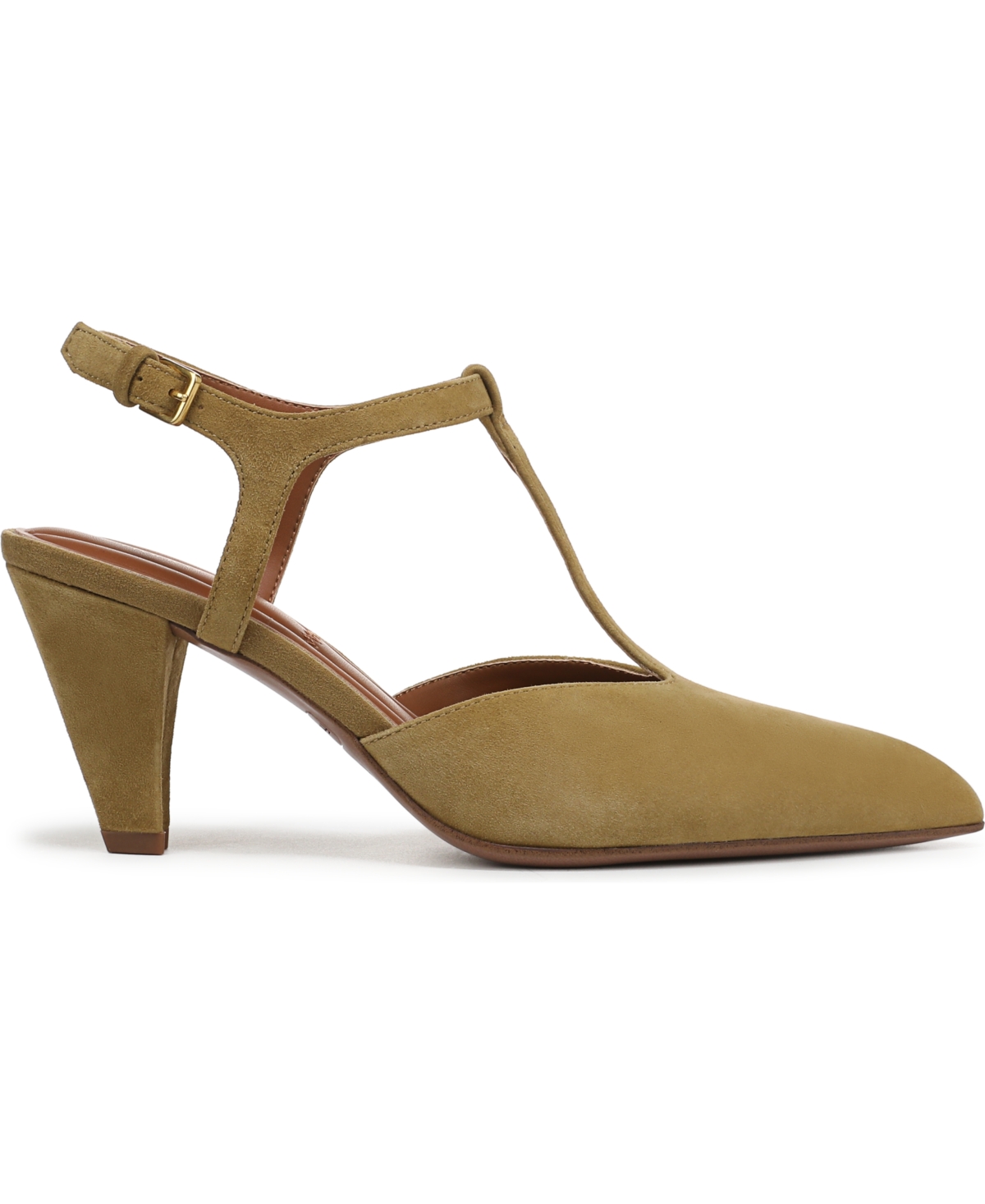 Franco Sarto Ovett Pointed Toe T-strap Pump In Brown