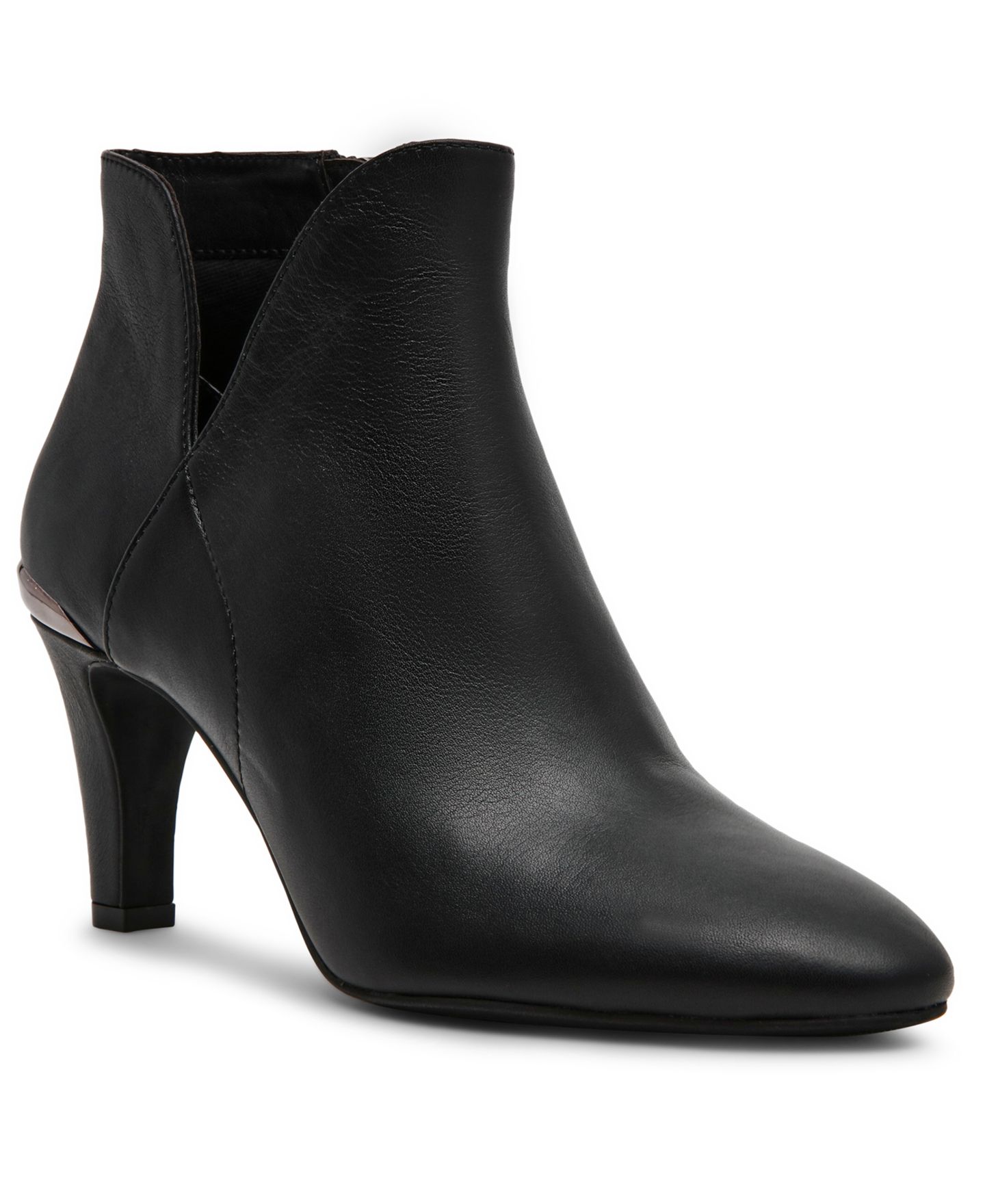 Женские ботинки Anne Klein Annabelle Ankle Dress Booties, цвет: Чёрный гладкий — фото 1