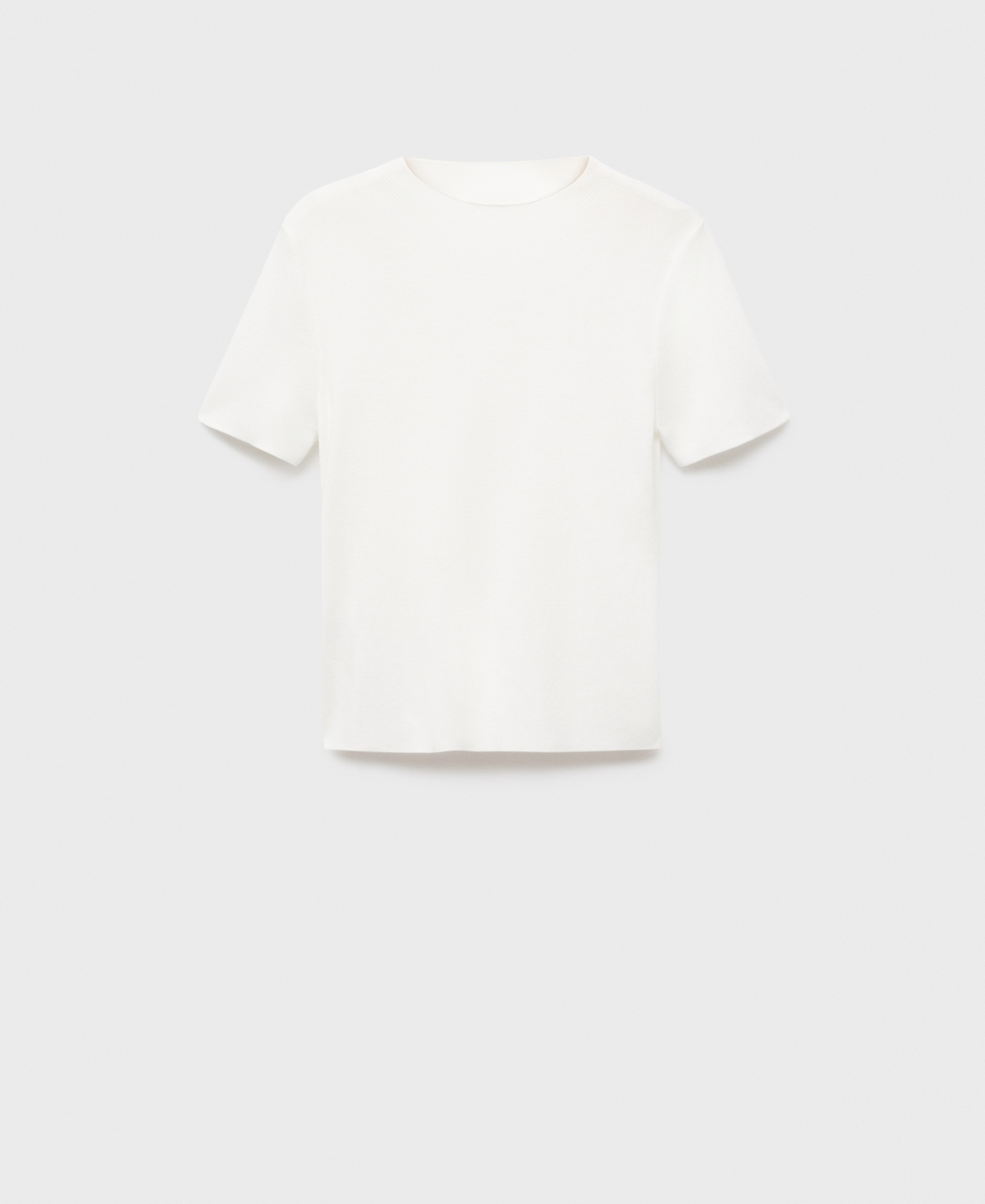 Mango Women's Short-sleeved Fine-knit Sweater In White