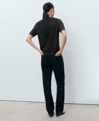 Women's Short-Sleeved Lurex Sweater