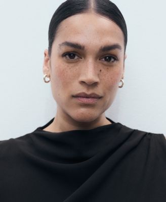 Women's Draped Neck and Belt Long Jumpsuit