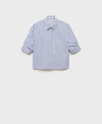 Women's Striped Cropped Shirt