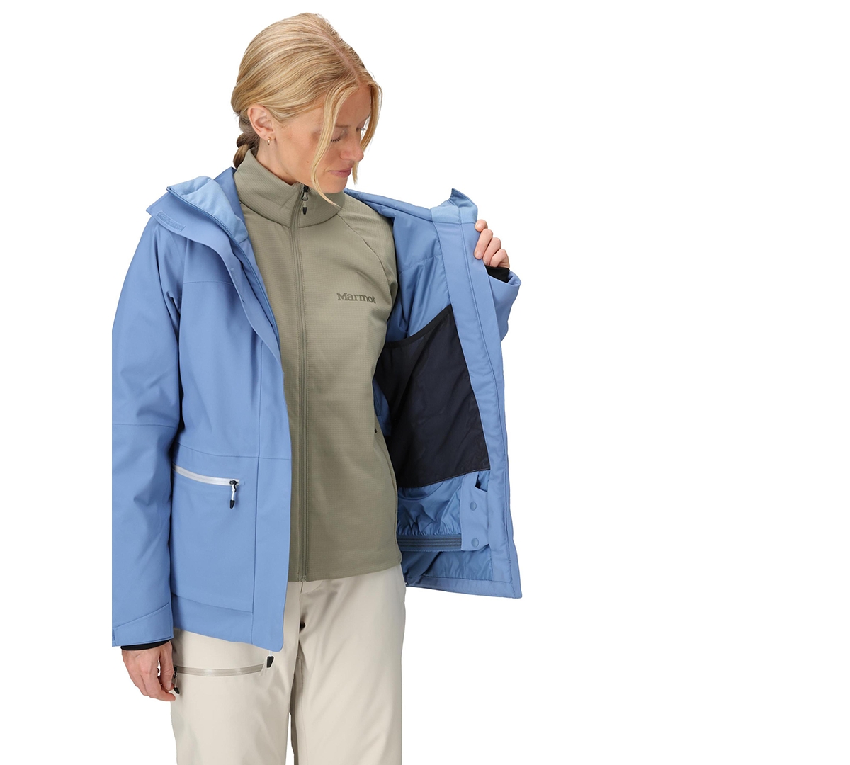 Marmot Women's Insulated Refuge Ski Jacket In Blue