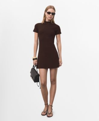 MANGO - Women's Perkins-Neck Knitted Dress