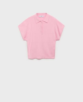 MANGO - Women's Short-Sleeved Polo-Neck Sweater