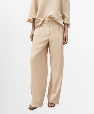 MANGO - Women's Straight-Fit Pleated Pants