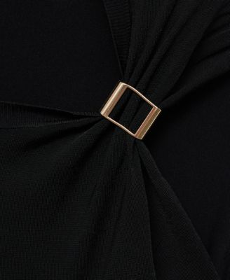 Women's Metallic Detail Short-Sleeved Sweater