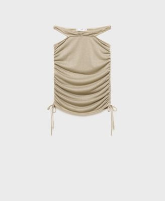 Women's Lurex Cut-Out Gathered Skirt