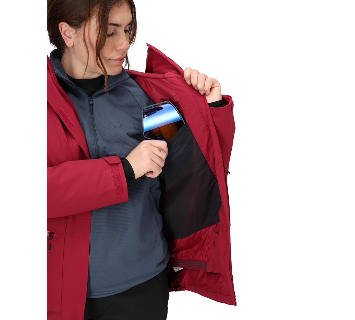 Marmot Women's Insulated Refuge Ski Jacket In Red