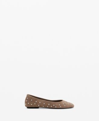 Women's Studded Leather Ballet Flats