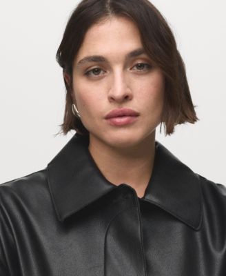 Women's Pockets Leather-Effect Jacket