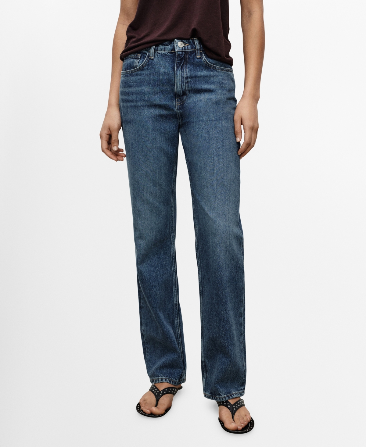 Mango Women's Matilda High-Rise Straight Jeans