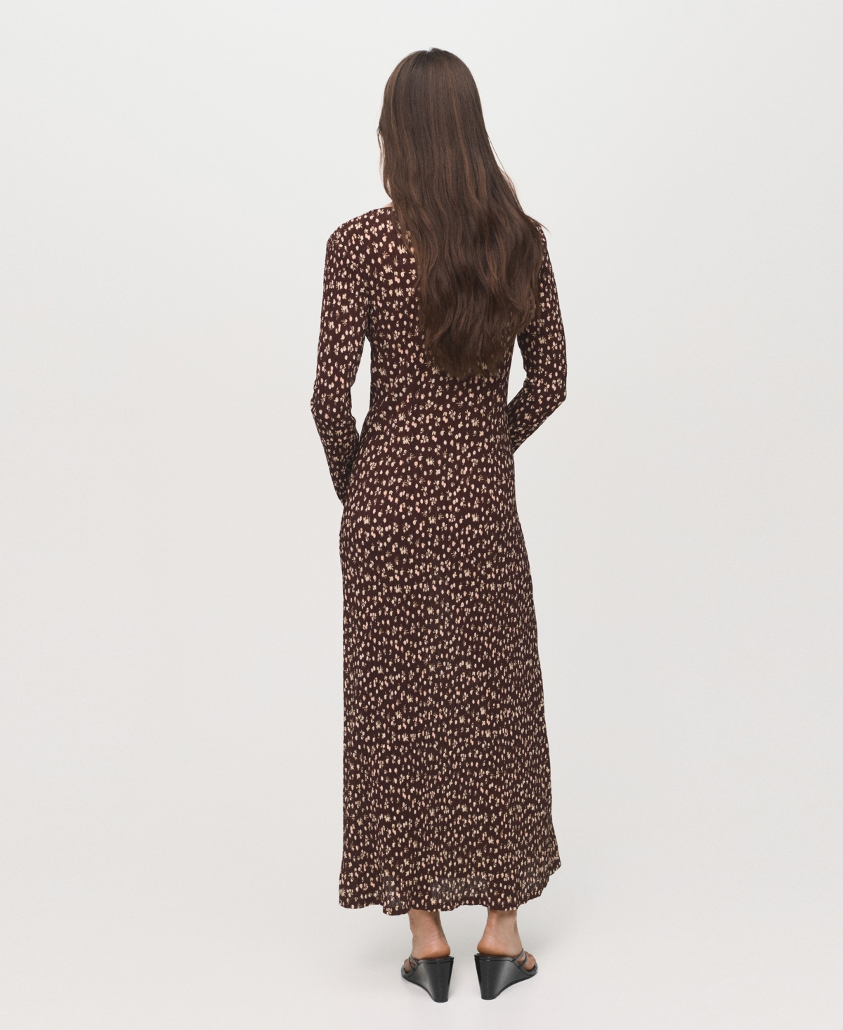 Mango Women's Printed V-Neck Dress