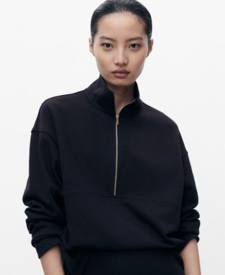MANGO - Women's Turtleneck Zipper Sweatshirt