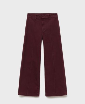 Women's Stitching Detail High-Waisted Wide-Leg Jeans