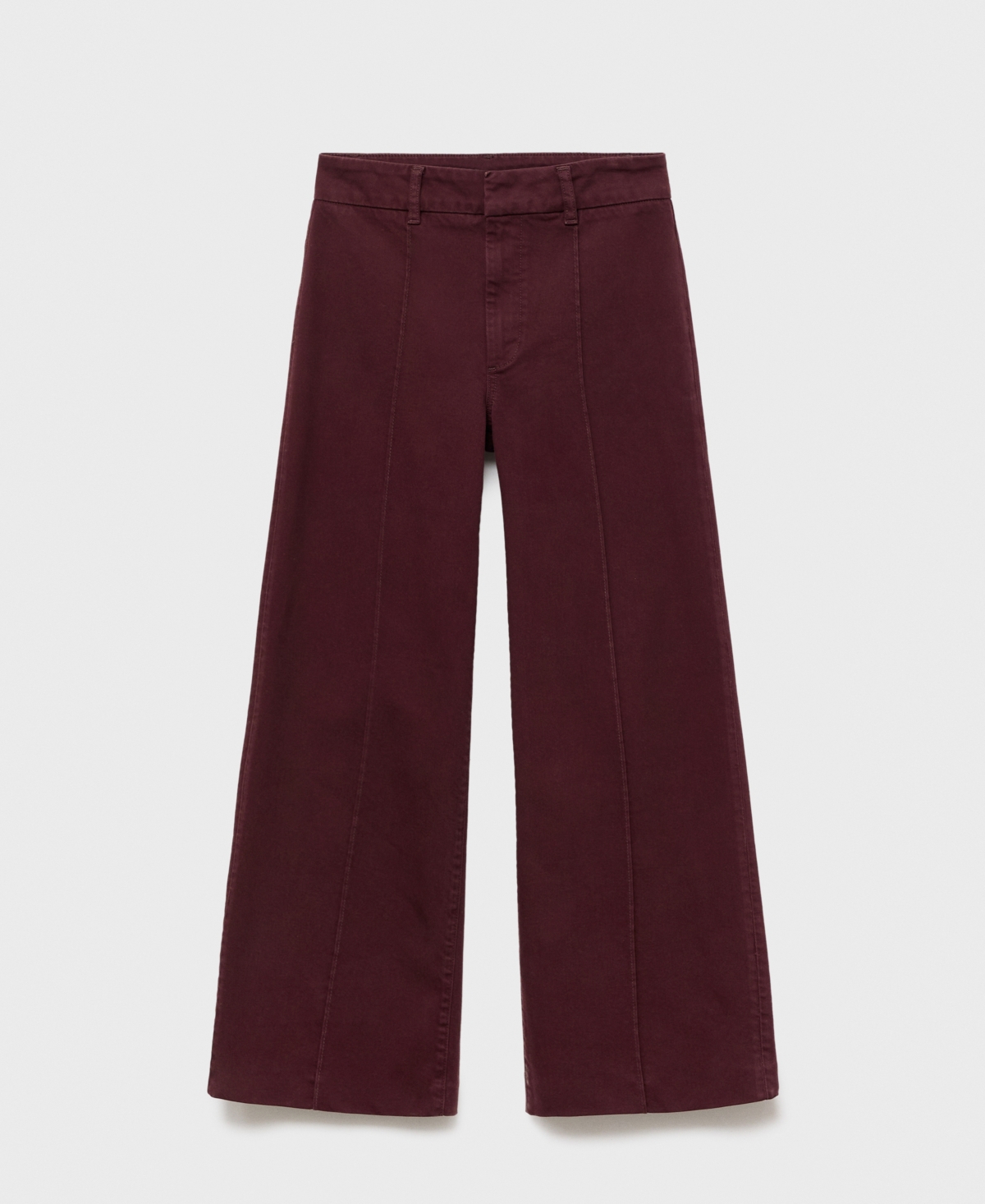 Mango Women's Stitching Detail High-Waisted Wide-Leg Jeans