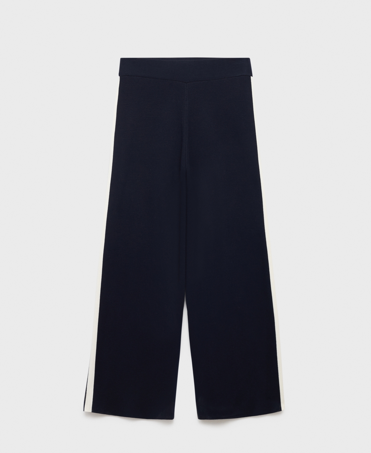 Mango Fine-knit Straight-fit Trousers Dark Navy In Blue