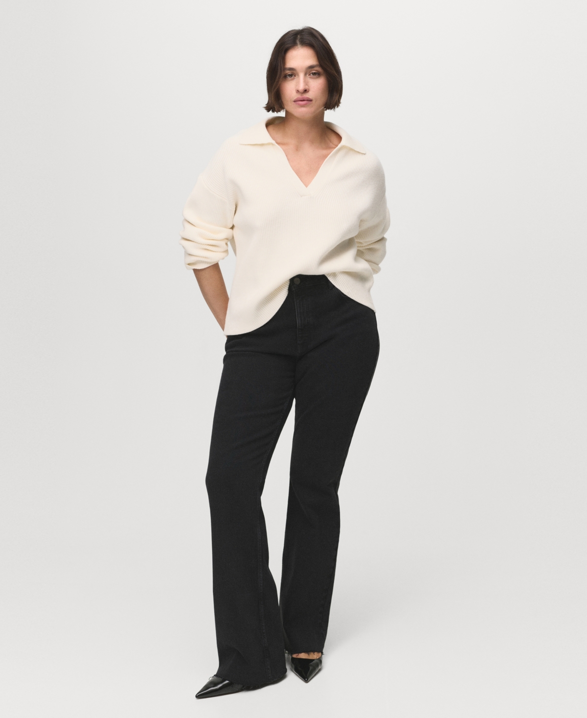 Mango Women's Fiona Flared Mid-rise Jeans In Black