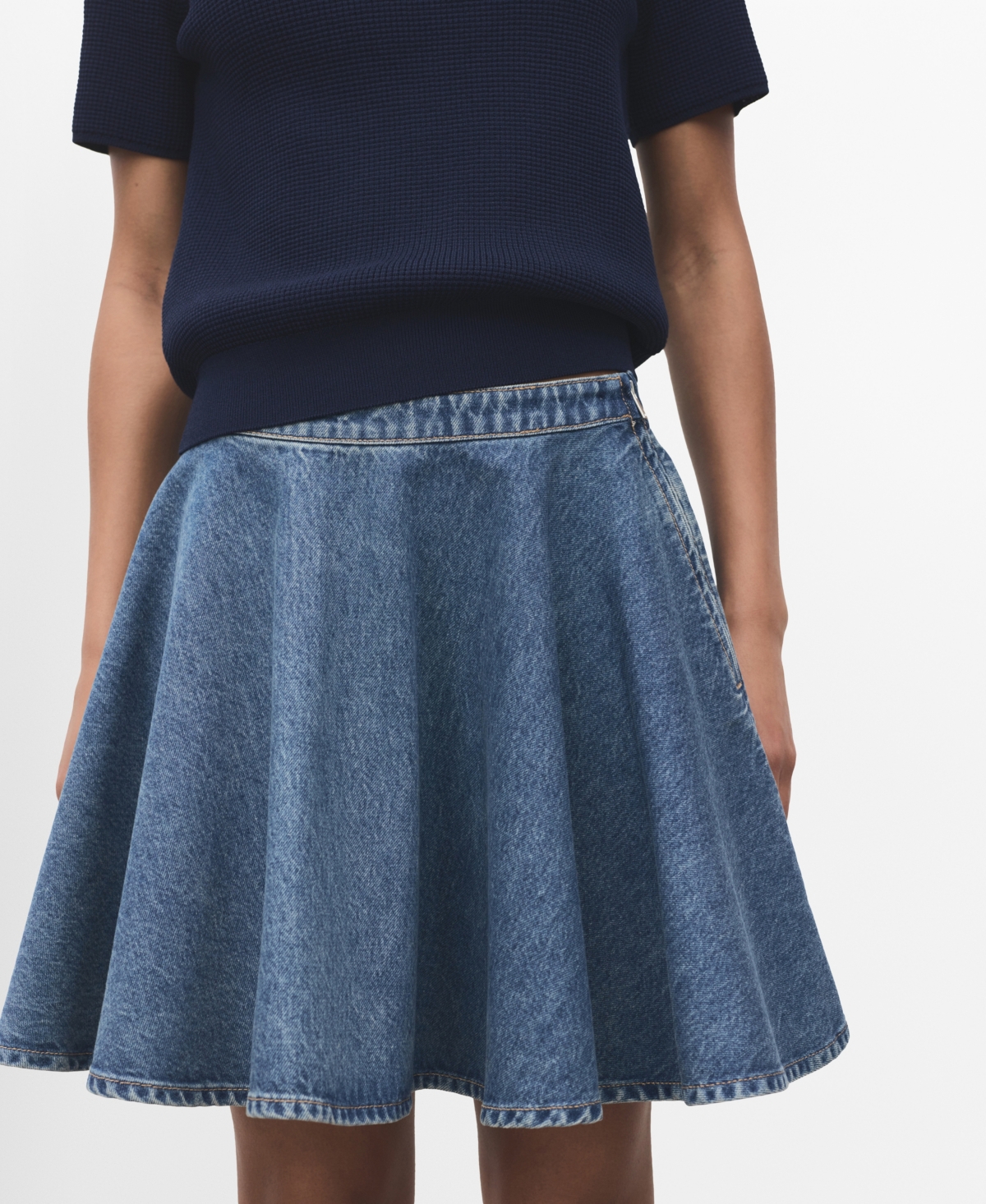 Mango Women's Short Denim Skirt