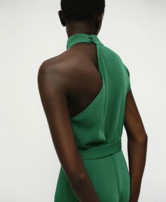 Women's Belted Asymmetrical Long Jumpsuit