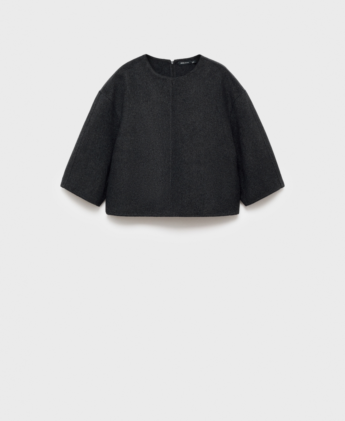 Mango Women's Three-quarter Sleeve Wool Top In Black