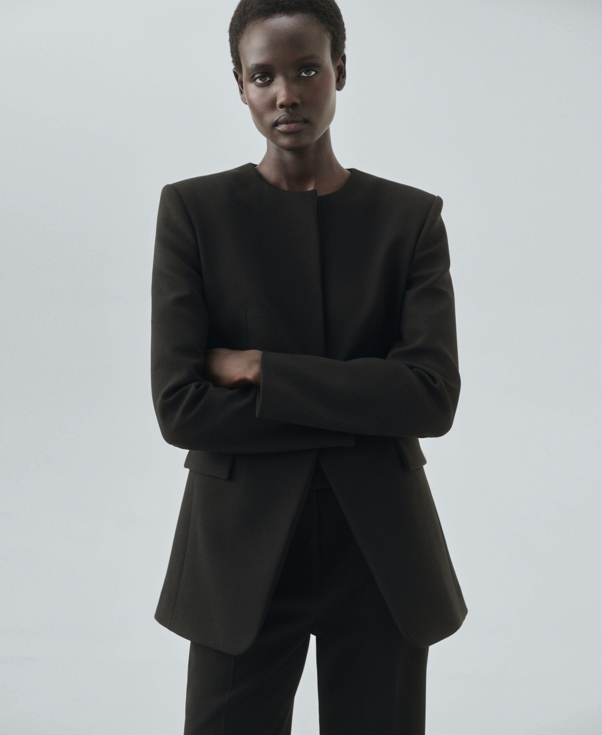 Mango Women's Fitted Tailored Jacket In Black