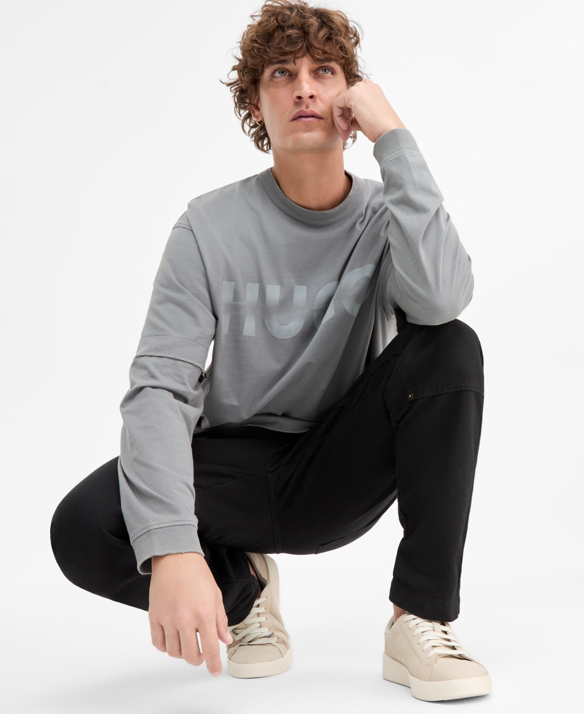 Hugo Boss Nenzyon Hybrid Sleeve Logo T-Shirt