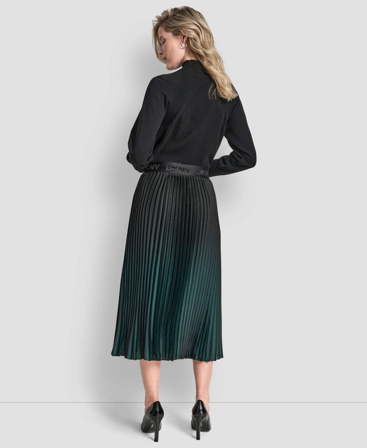 Dkny Women's Pleated Ombre Pull-On Skirt