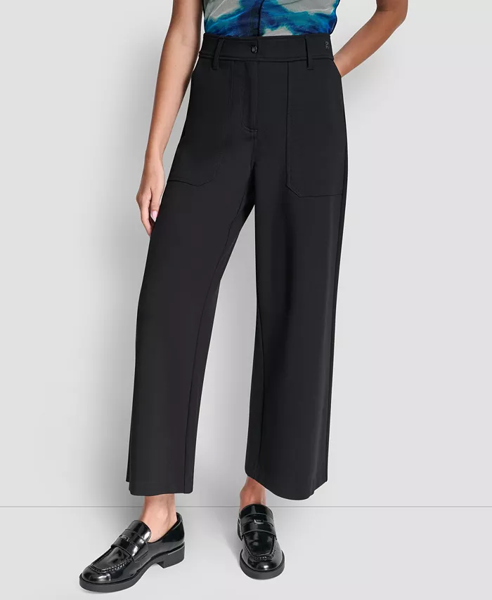 Women's Wide-Leg Cropped Ponte Pants