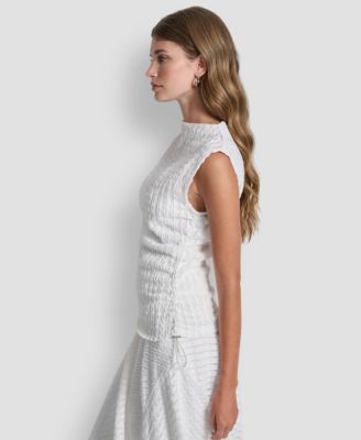 Women's Sleeveless Open Textured Top