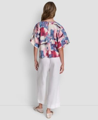 Women's Printed Drop Shoulder Crewneck Top