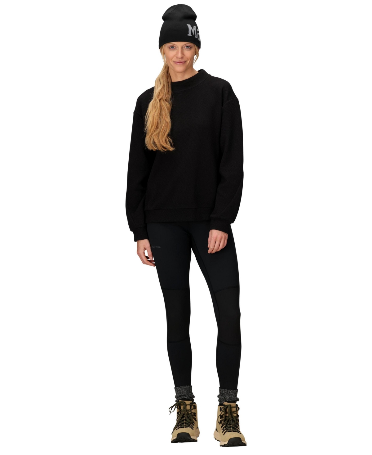 Marmot Women's Ridge Tech Long Sleeve Pull On Sweatshirt In Black