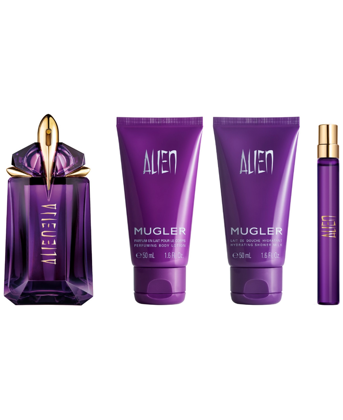 Mugler Alien Eau De Parfum Luxury 4-piece Gift 4-piece Perfume And Body Set In Multi