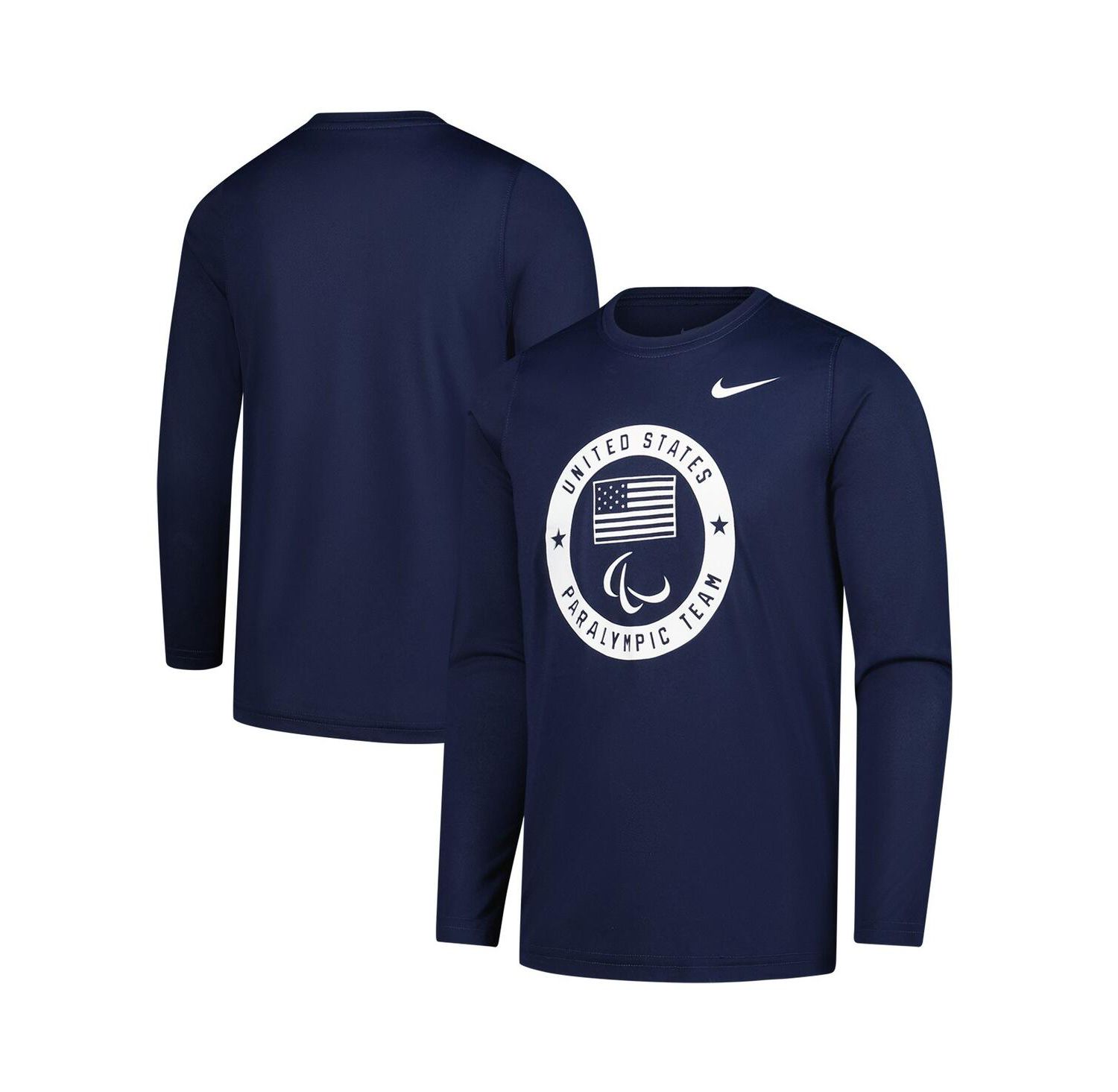 Big Boys and Girls Navy U.S. Paralympics Legend Long Sleeve T-Shirt