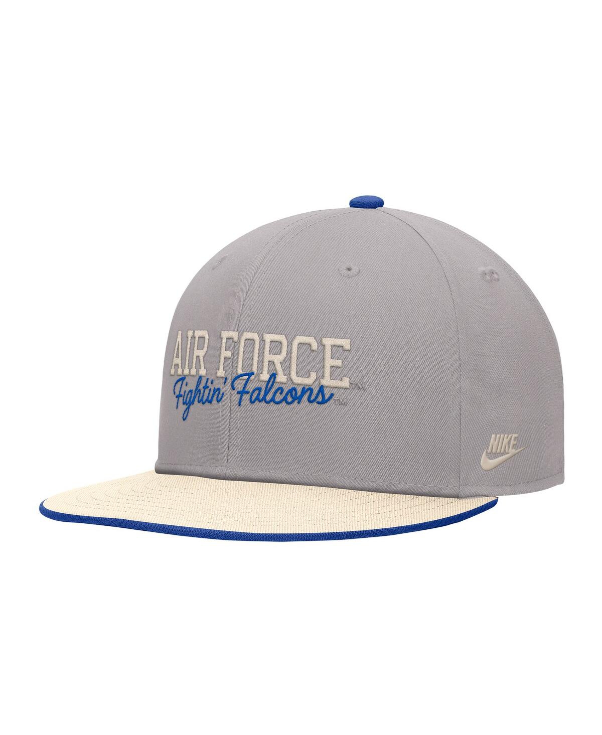 Nike Men's Gray Air Force Falcons Vintage Script Pro Dri-fit Snapback Hat In Gray
