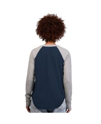 Women's Navy/Gray Dallas Cowboys Waffle Knit Raglan Long-Sleeve T-Shirt