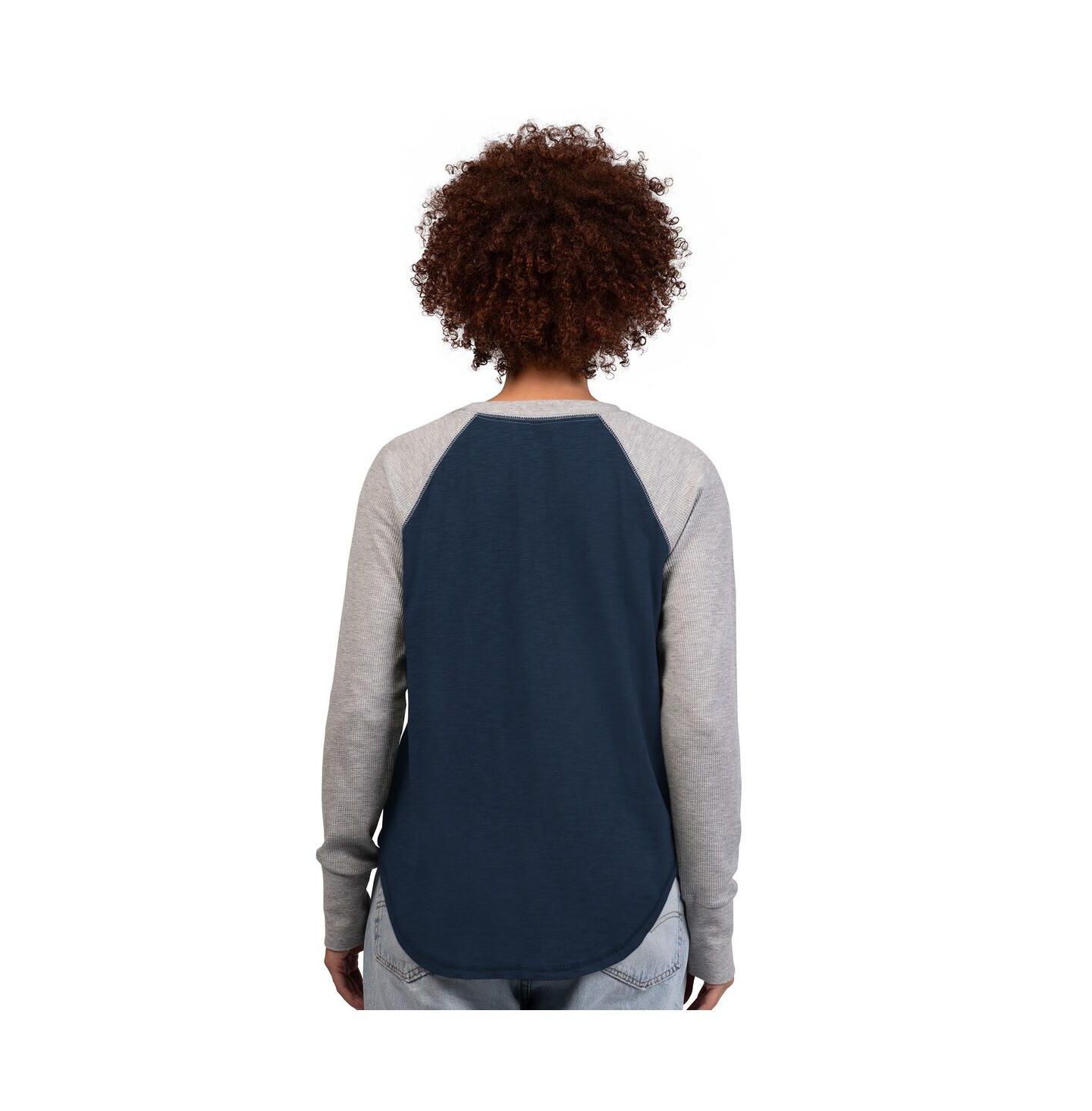Женская футболка G-III 4Her by Carl Banks Navy/Gray Dallas Cowboys Waffle Knit Raglan Long-Sleeve — фото 2