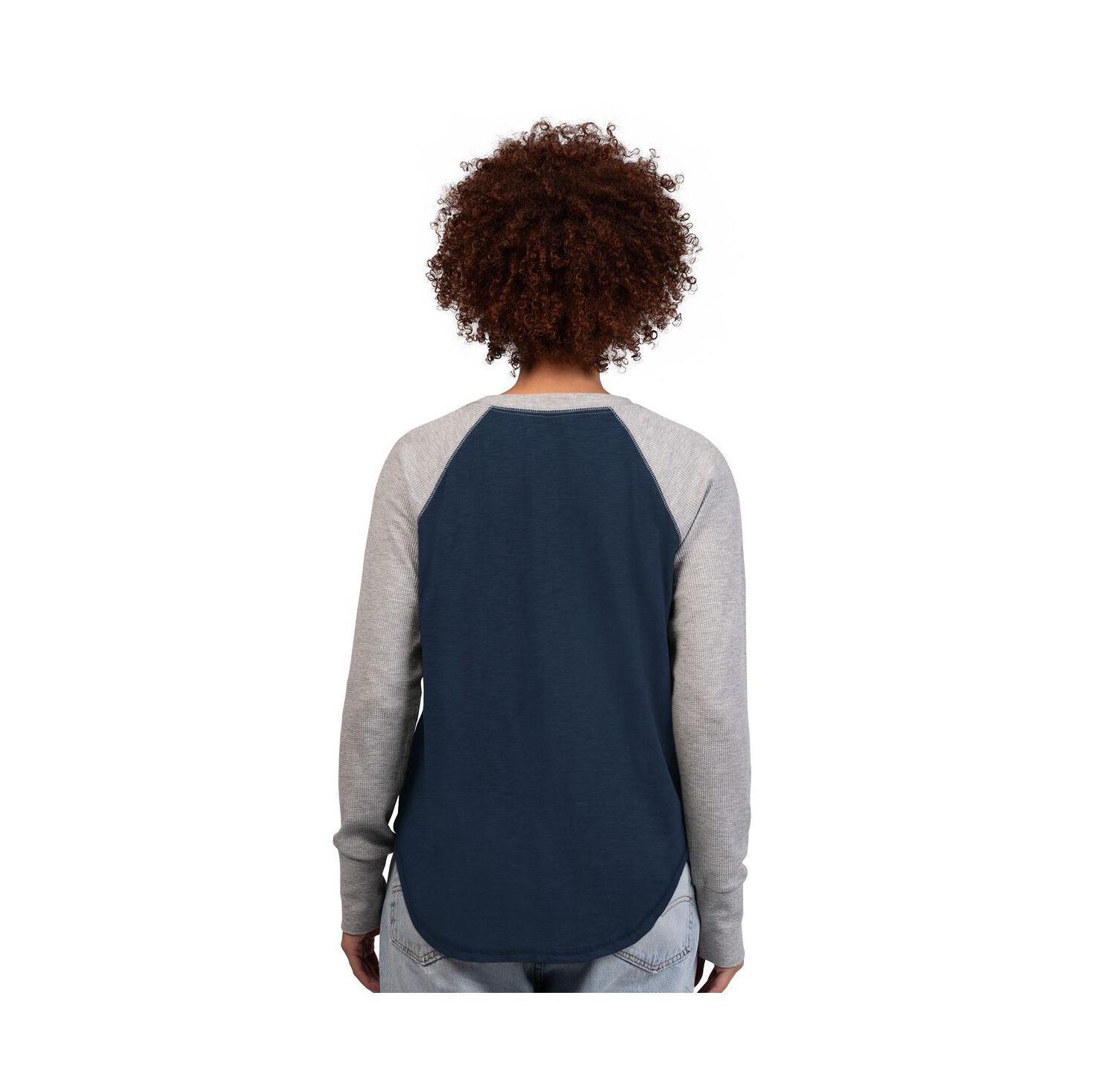 Women's Navy/Gray Dallas Cowboys Waffle Knit Raglan Long-Sleeve T-Shirt