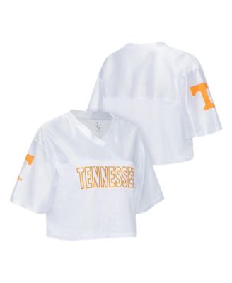 ZooZatz - Women's White Tennessee Volunteers Mesh Cropped V-Neck T-Shirt