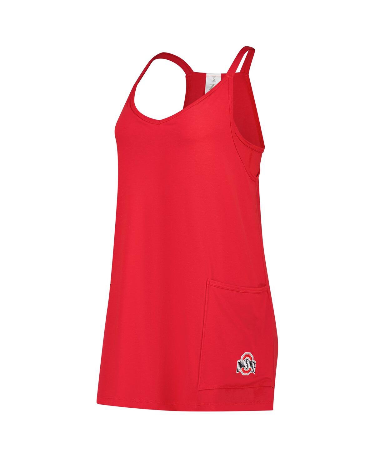 Zoozatz Women's Scarlet Ohio State Buckeyes Active Pocketed Skort Dress In White