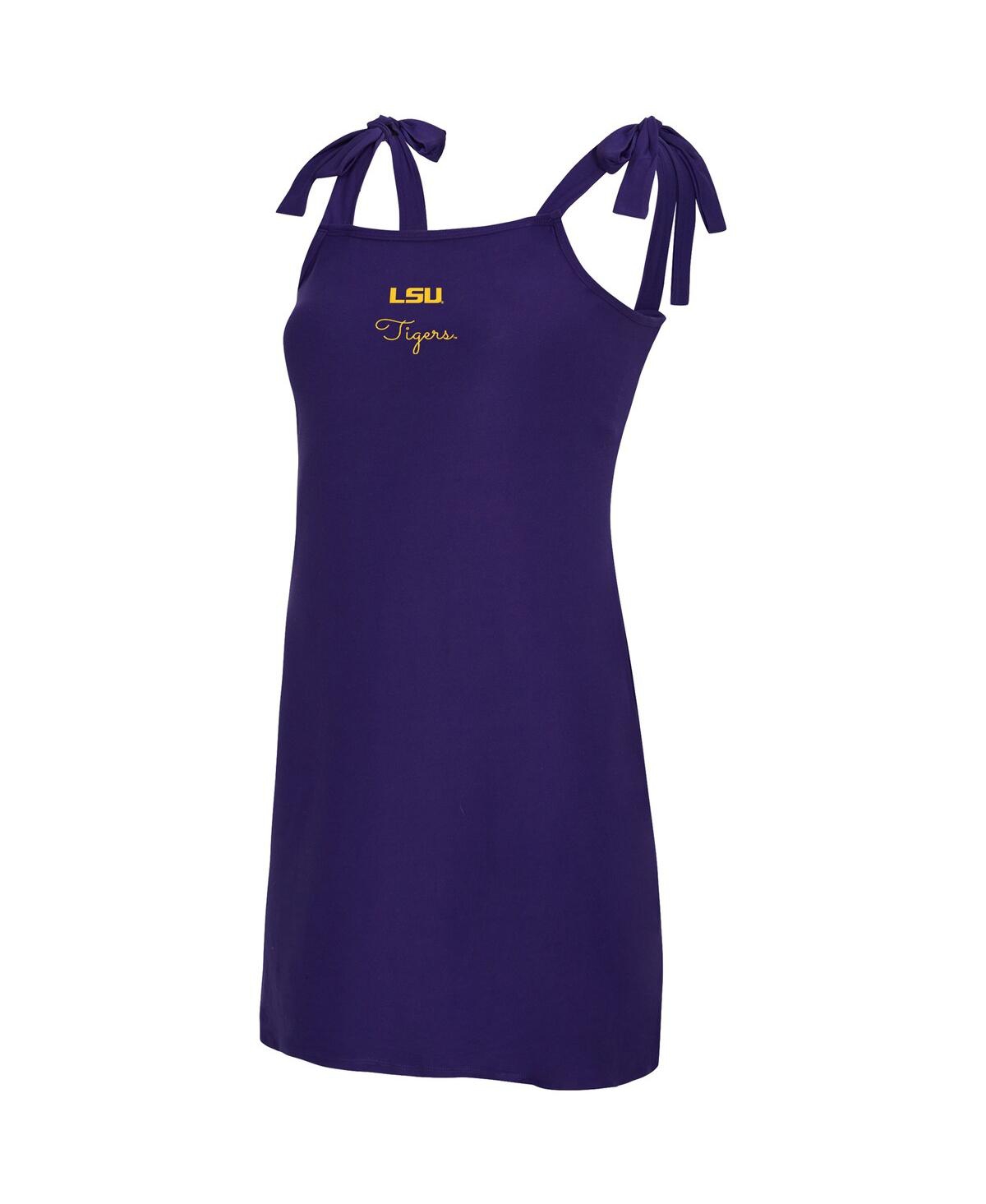 Concepts Sport Women's Purple Lsu Tigers Tie-shoulder Nightdress In Blue