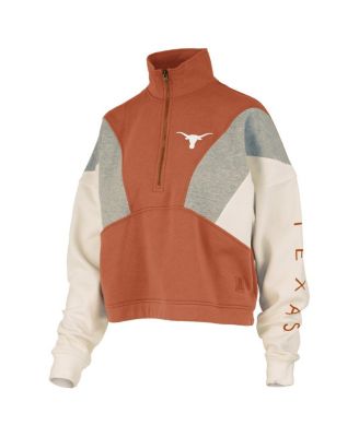 Women's Texas Orange Texas Longhorns Ferrara Color Block Quarter-Zip Sweatshirt