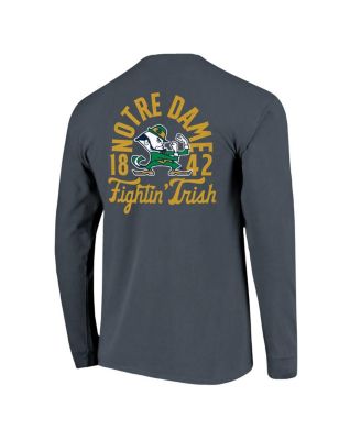 Men's Navy Notre Dame Fighting Irish Comfort Colors Mascot Overlay Long Sleeve T-Shirt