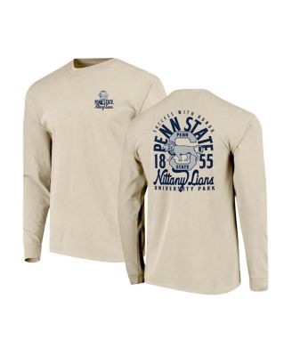 Men's Natural Penn State Nittany Lions Comfort Colors Mascot Overlay Long Sleeve T-Shirt