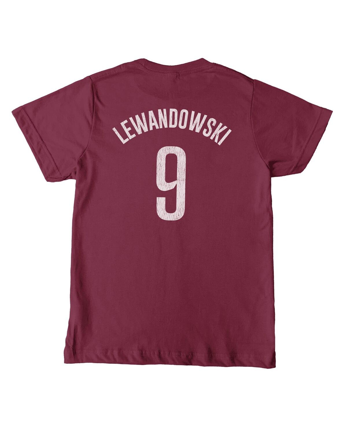 1863fc Big Boys And Girls Robert Lewandowski Maroon Barcelona Player T-shirt In Brown