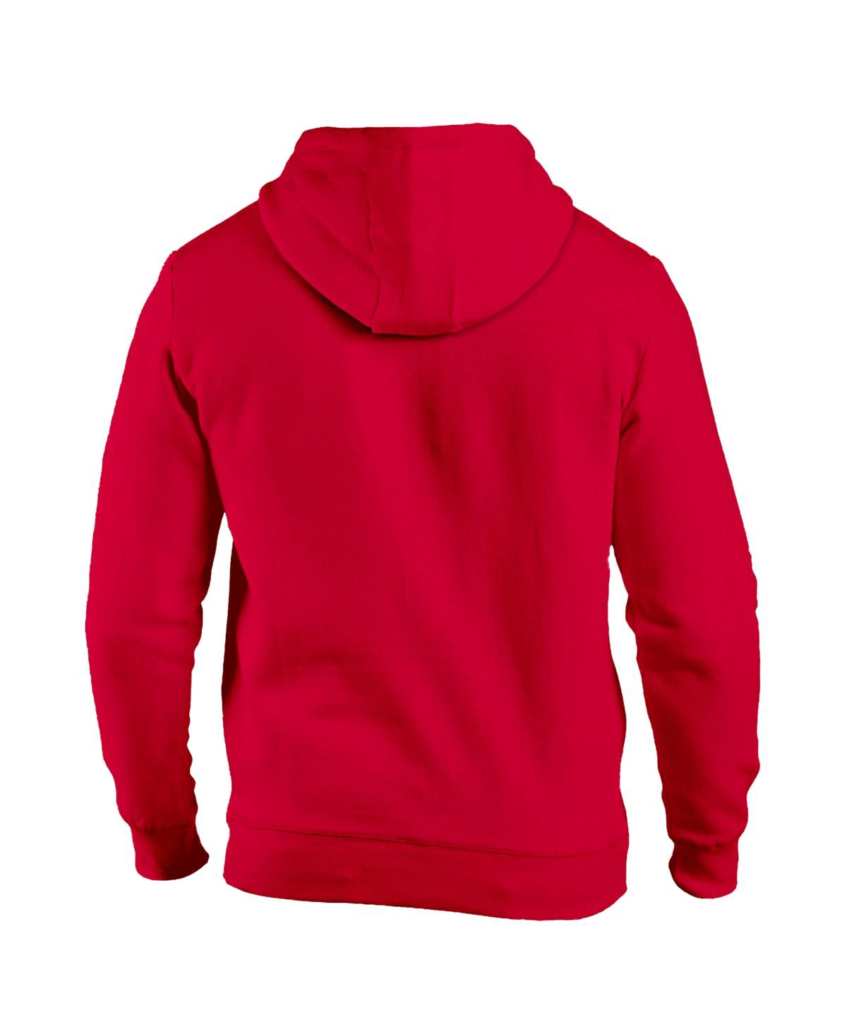 1863fc Men's Red Barcelona Mono Badge Fleece Pullover Hoodie In Red