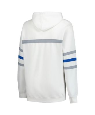 Women's White Detroit Lions Plus Size Head Coach Throwback Pullover Hoodie