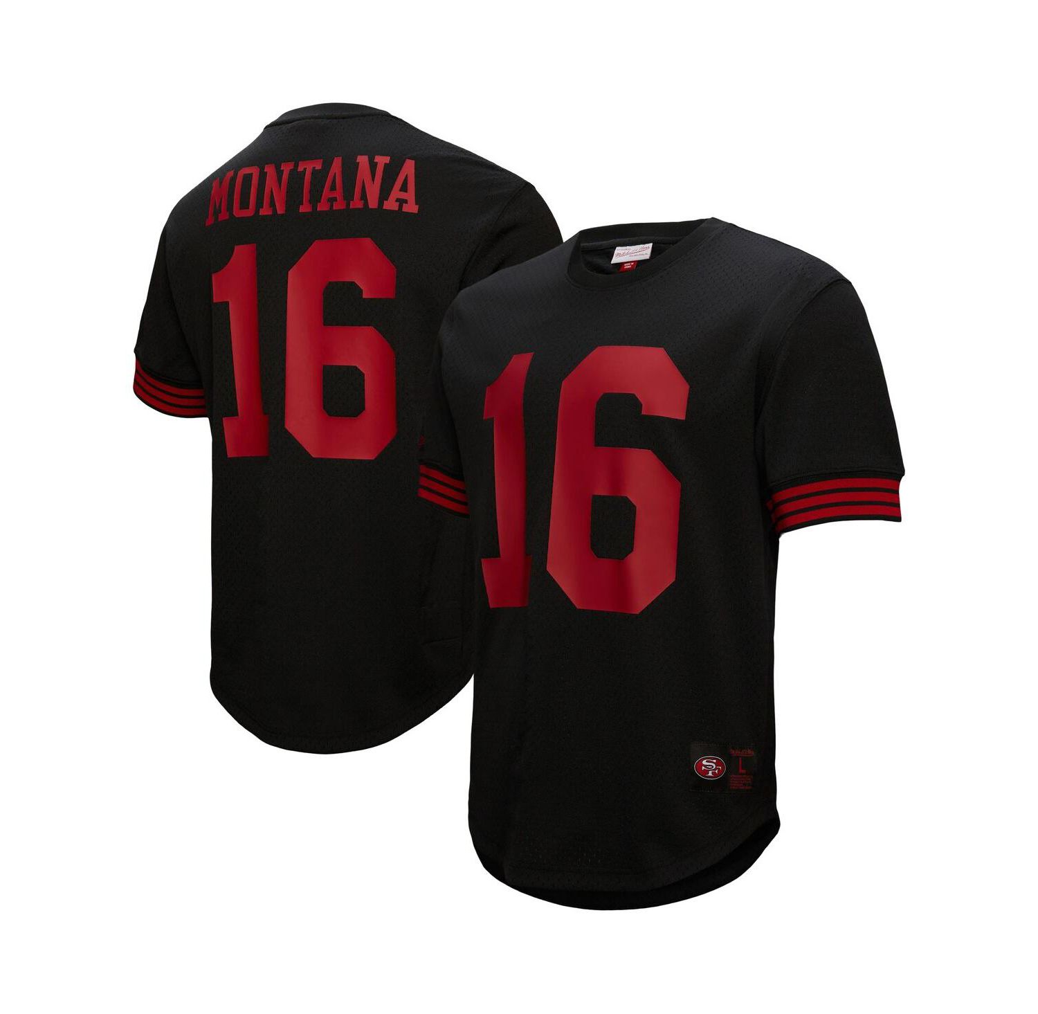 Men's Joe Montana Black San Francisco 49ers Big & Tall Mesh Player Name & Number T-Shirt