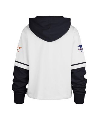 Women's White Houston Astros Trifecta Shortstop Cropped Pullover Hoodie