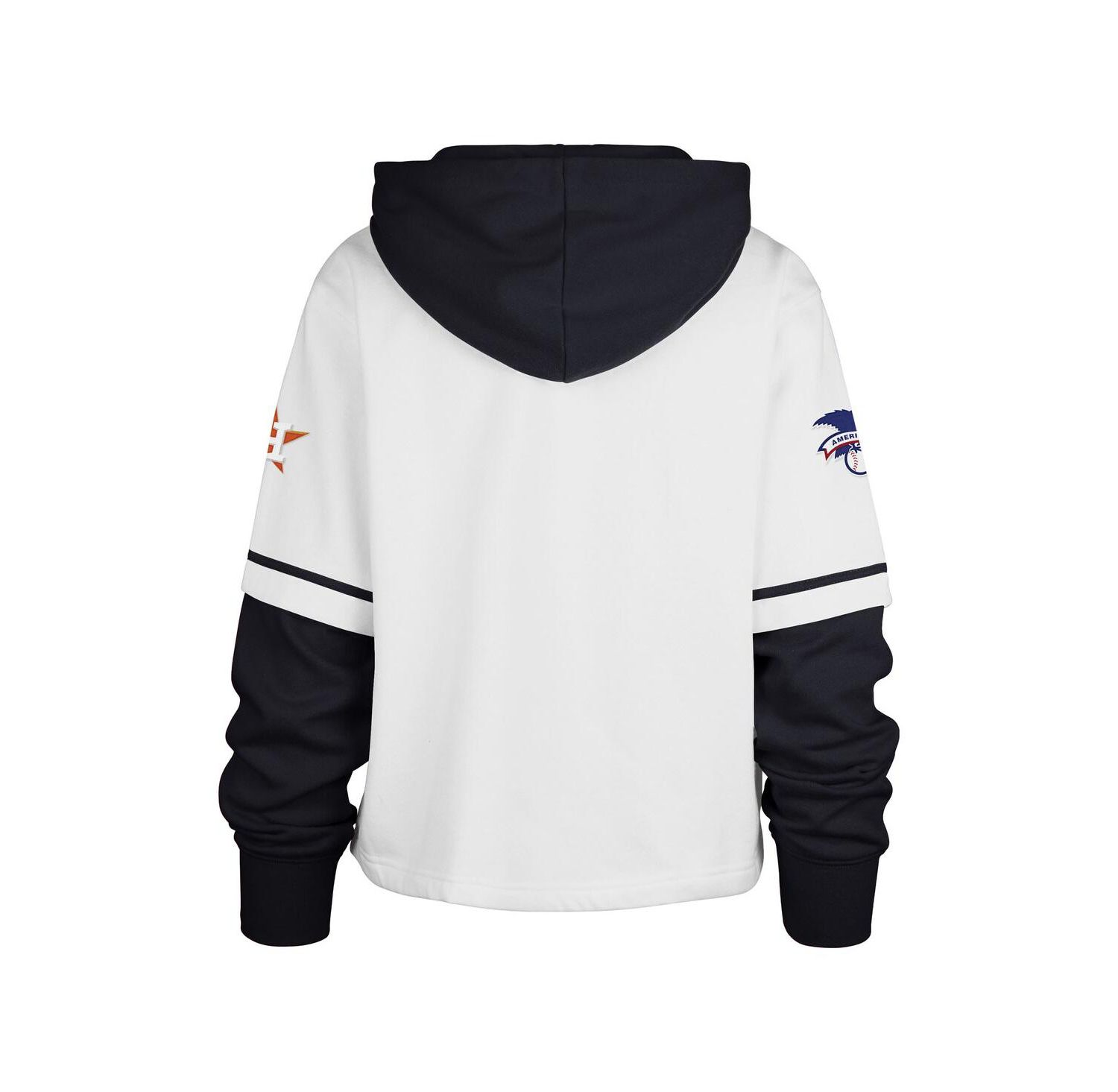 Women's White Houston Astros Trifecta Shortstop Cropped Pullover Hoodie